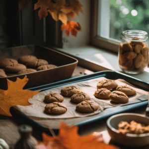 autumn vegan cookies near a window